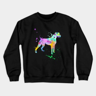 Boxer Dog Artwork Watercolor Paint Splatter Silhouette Dog Lover Gift Crewneck Sweatshirt